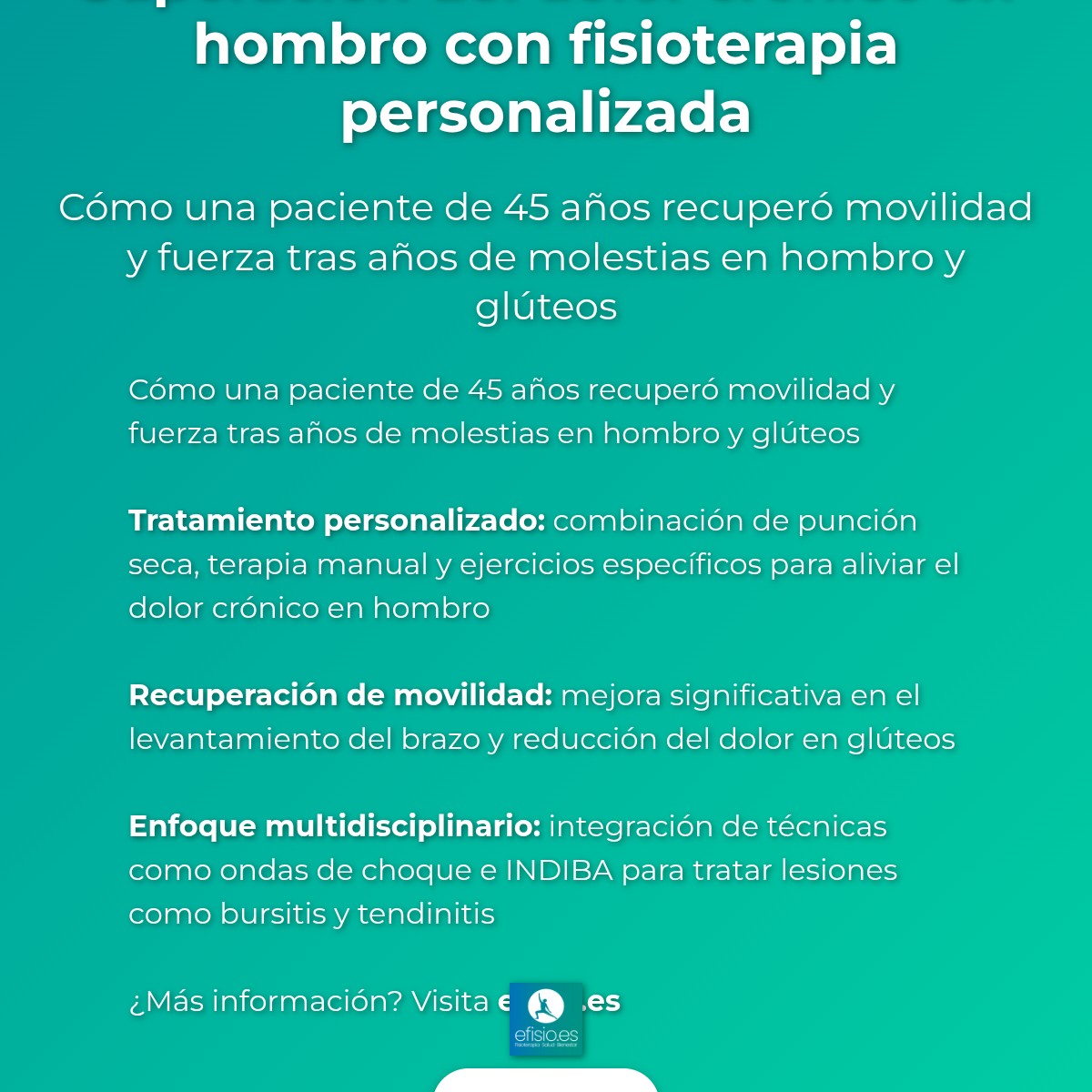 Imagen resumen sobre Caso Éxito Dolor Hombro Crónico Fisioterapia