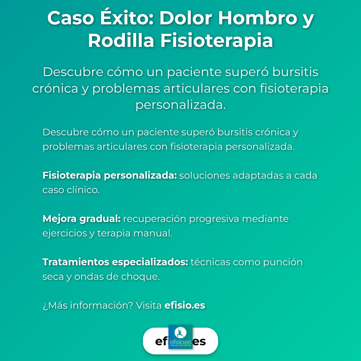 Imagen resumen sobre Caso Éxito: Dolor Hombro y Rodilla Fisioterapia