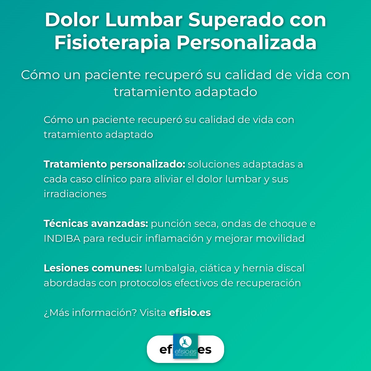 Imagen resumen sobre Caso Éxito: Dolor Lumbar Superado con Fisioterapia