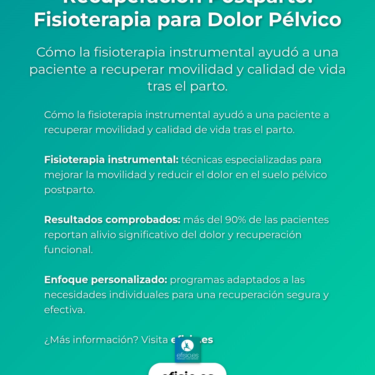 Imagen resumen sobre Caso Éxito Dolor Suelo Pélvico Postparto