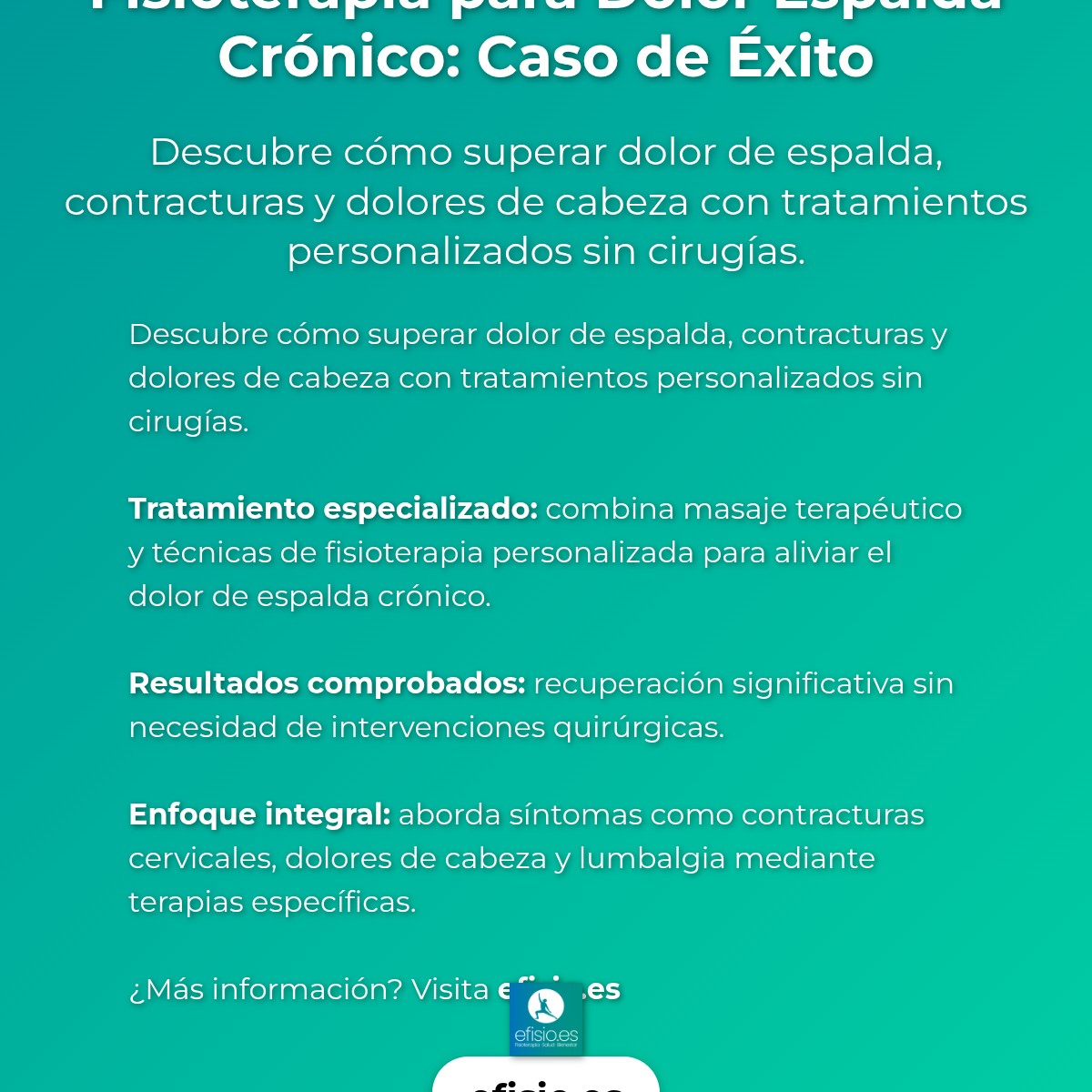 Imagen resumen sobre Caso Éxito: Fisioterapia Dolor Espalda Crónico