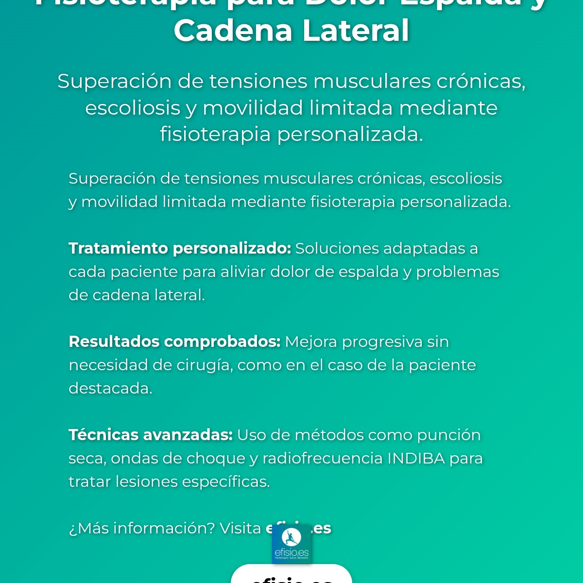 Imagen resumen sobre Caso Éxito: Fisioterapia Dolor Espalda y Cadena Lateral