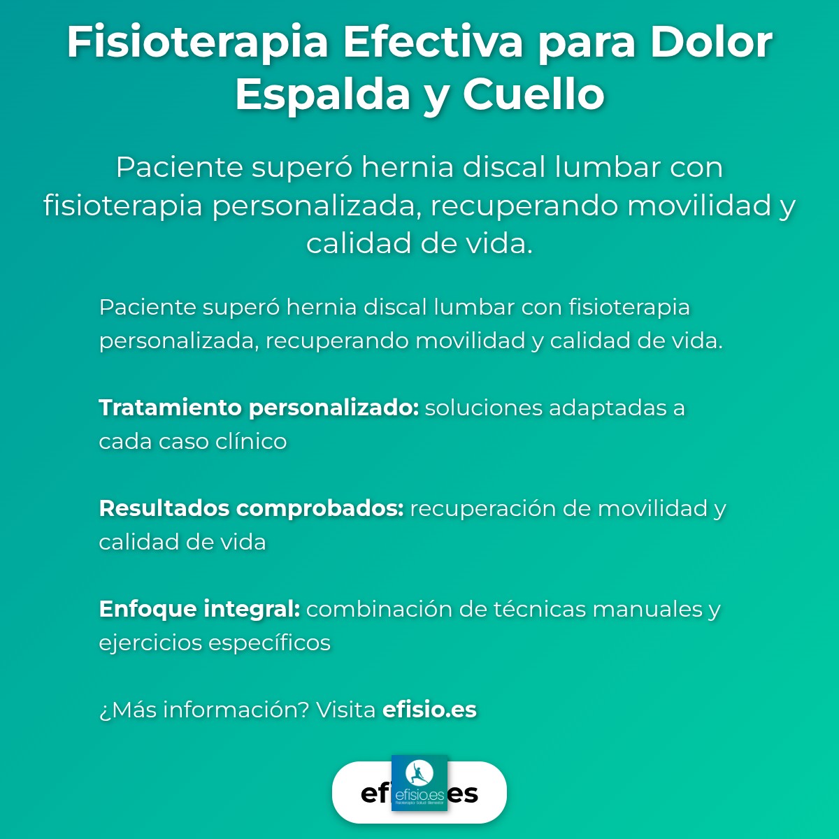 Imagen resumen sobre Caso Éxito: Fisioterapia Dolor Espalda y Cuello