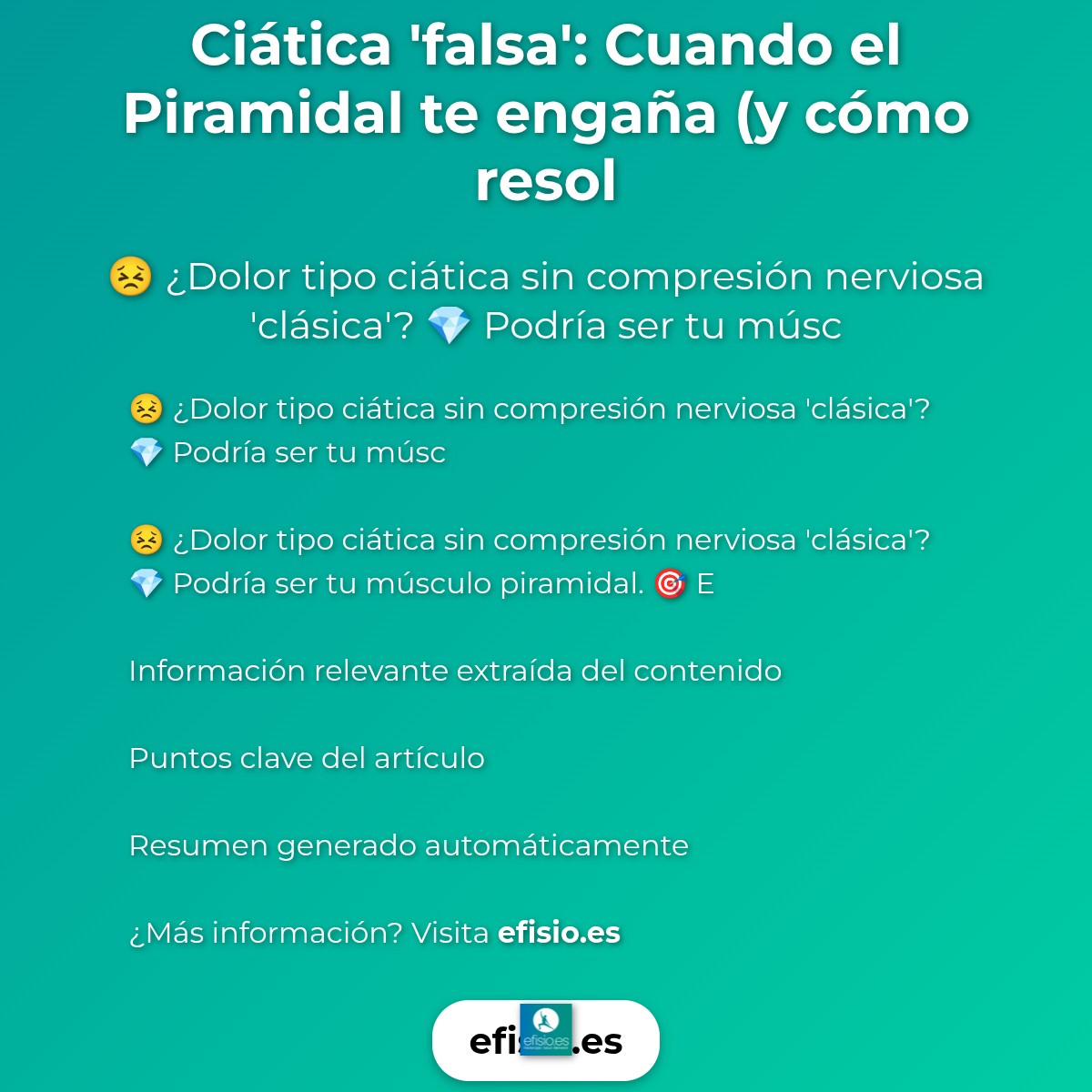 Ciática 'falsa': Cuando el Piramidal te engaña (y cómo resolverlo)