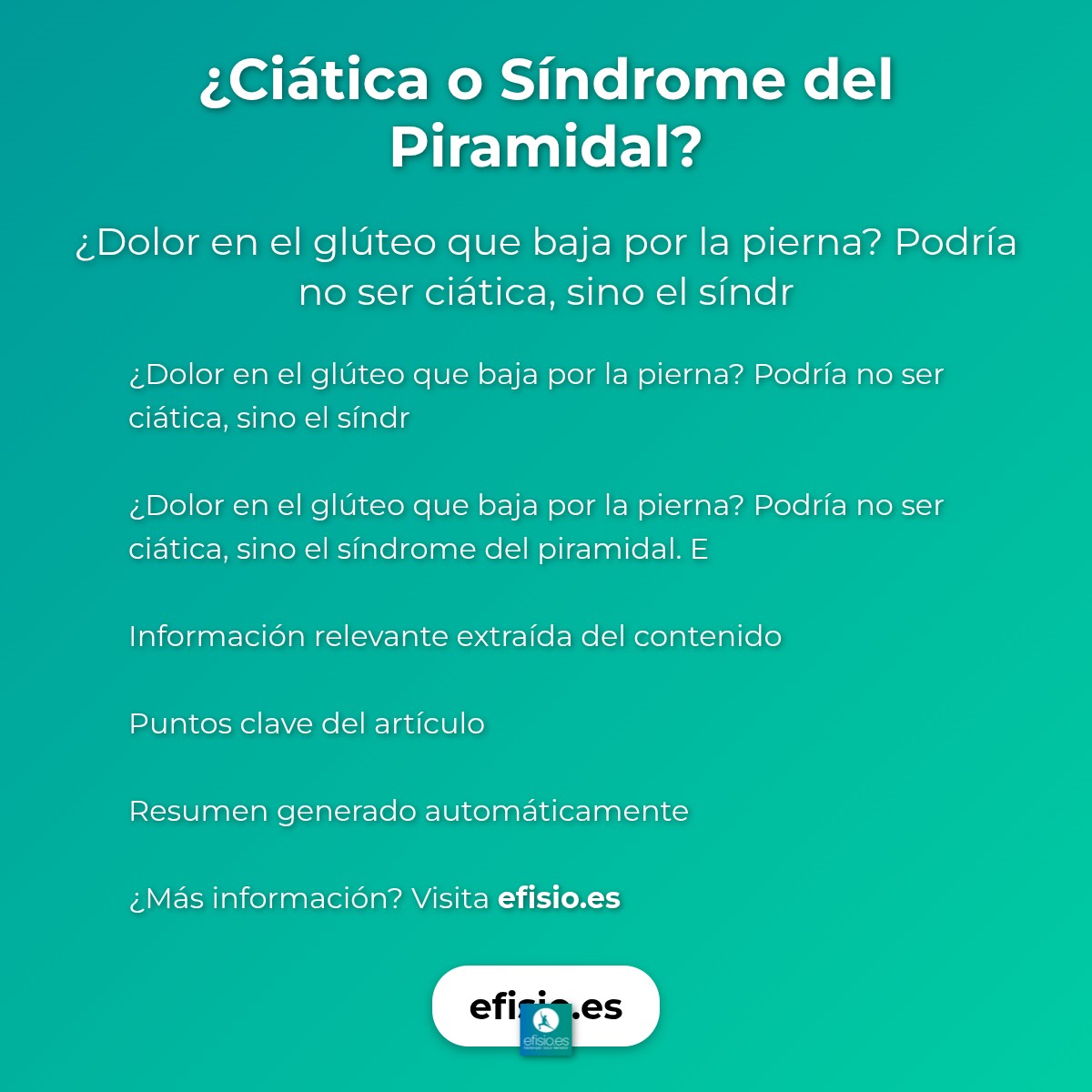 Síndrome del Piramidal: la Falsa Ciática del Profesor