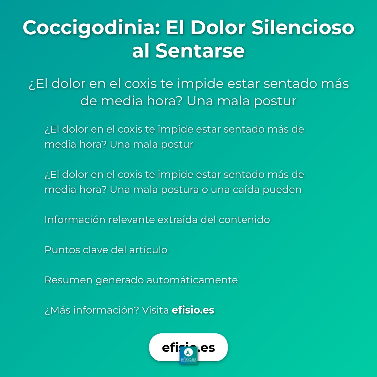 Coccigodinia: El Dolor Silencioso al Sentarse