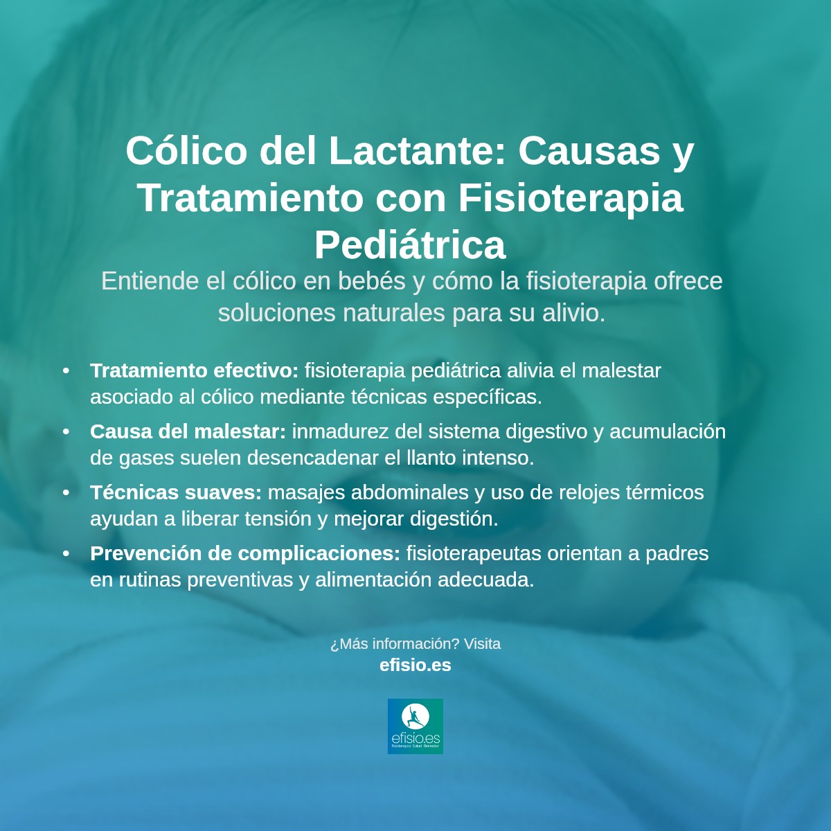 Imagen resumen sobre Cólico del Lactante: Qué es y tratamiento con Fisioterapia