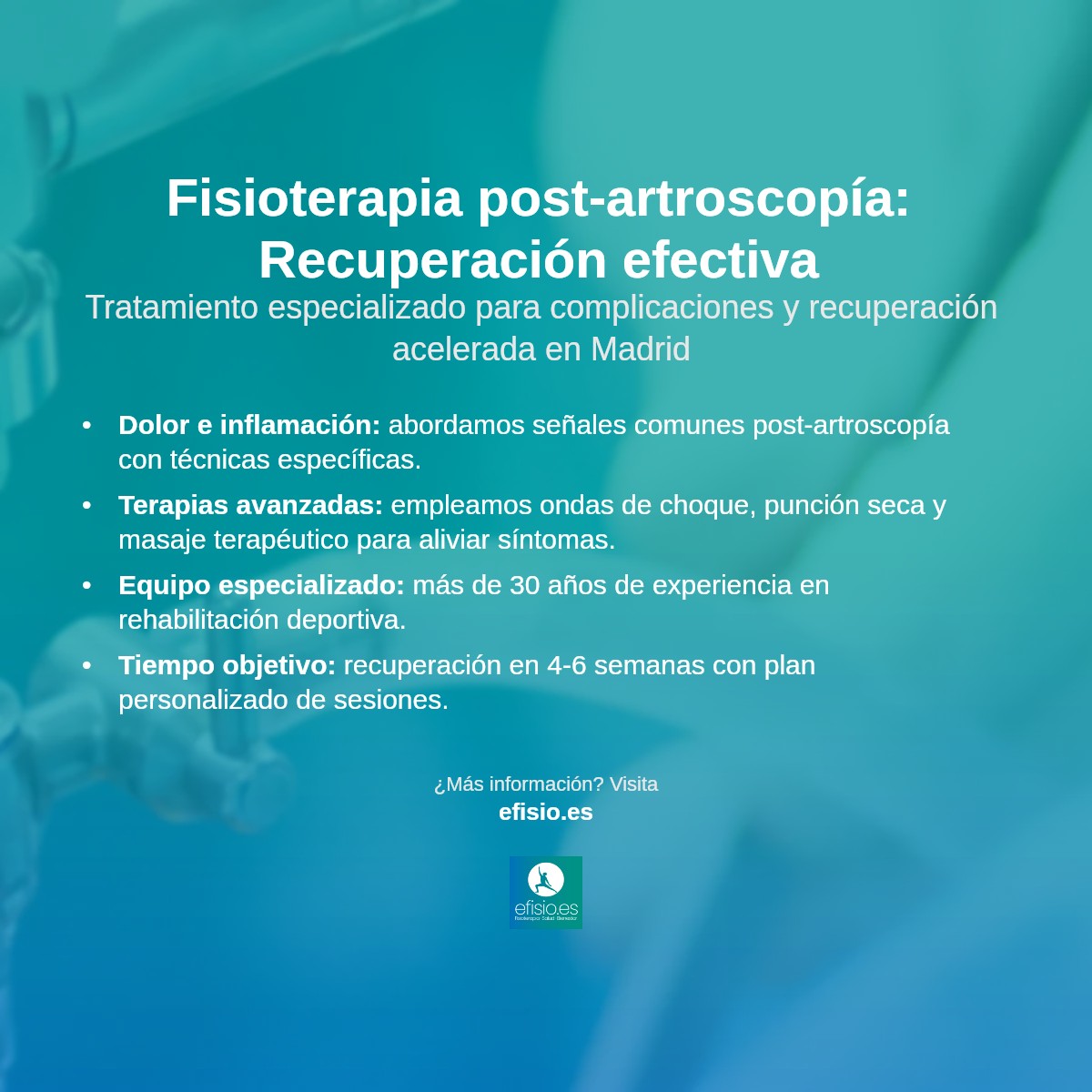 Imagen resumen sobre Complicación Post-Artroscopía