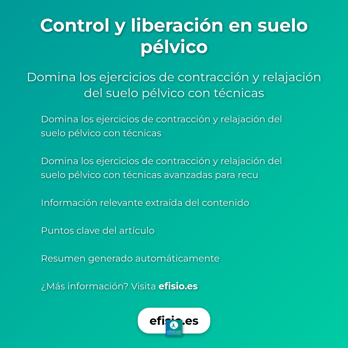 Control y liberación en suelo pélvico