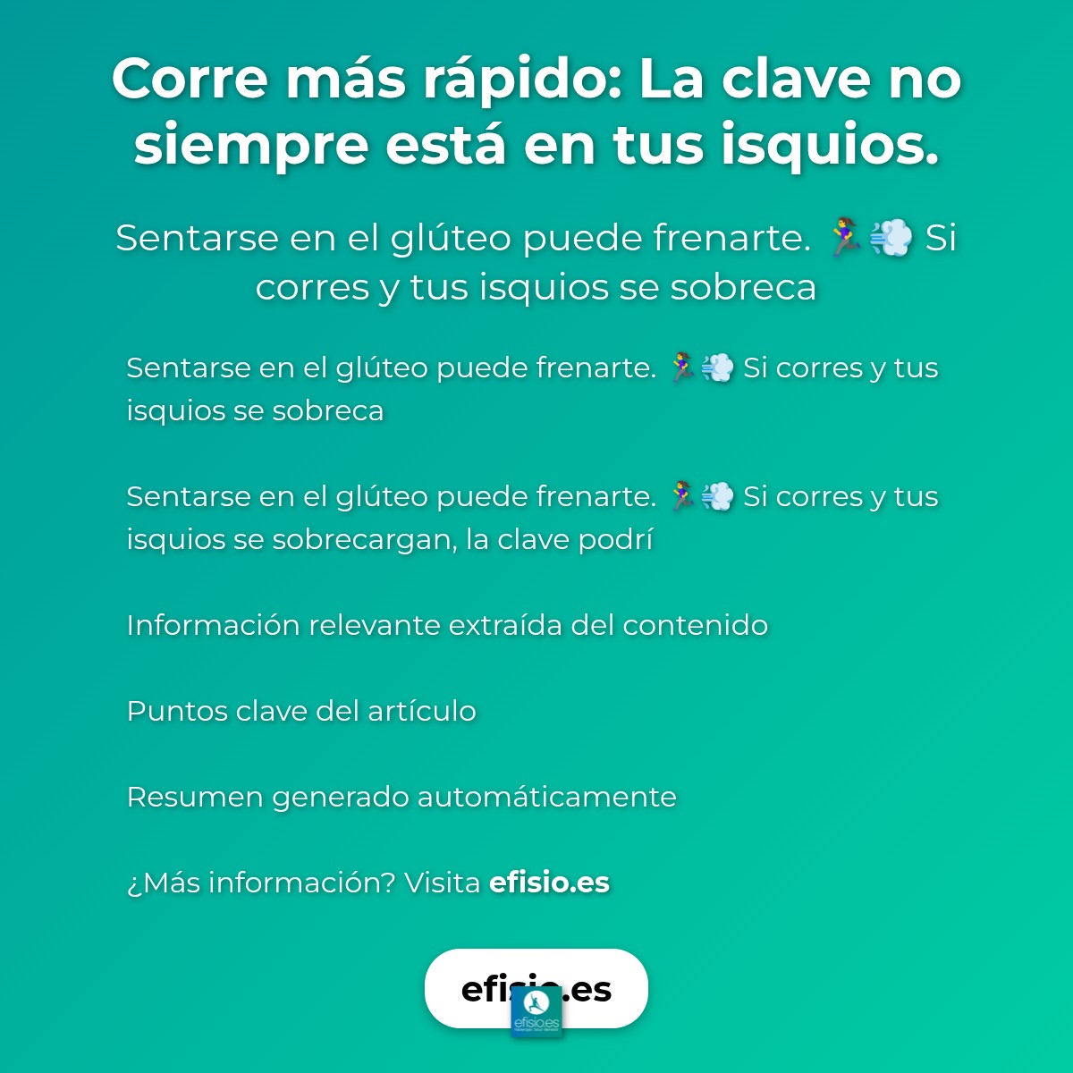 Corre más rápido: La clave no siempre está en tus isquios.