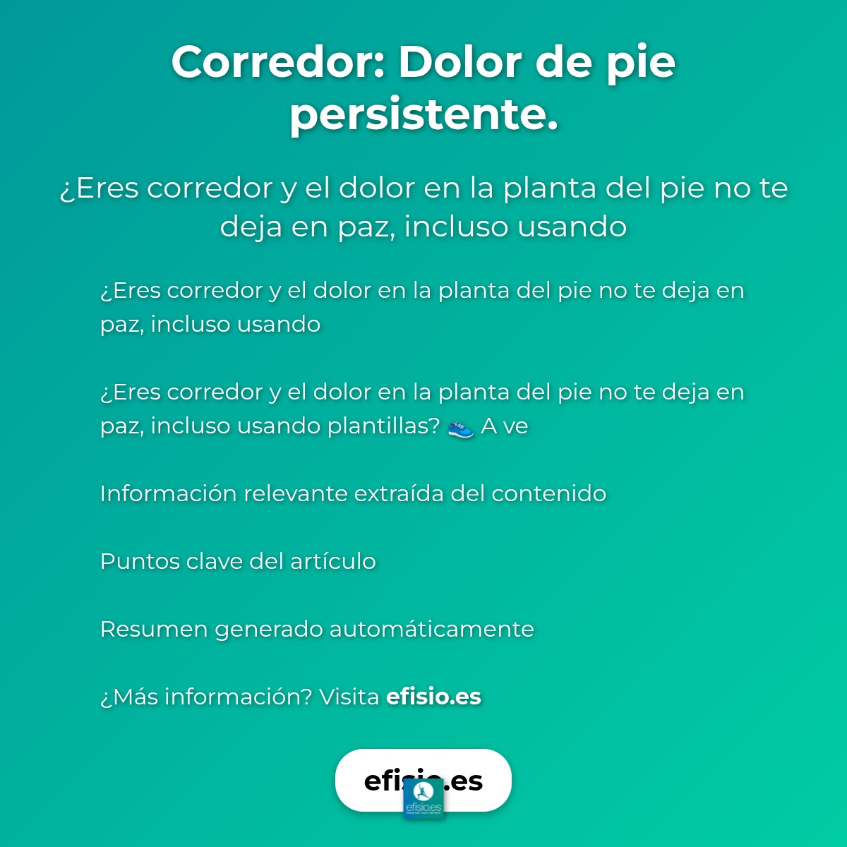 Corredor: Dolor de pie persistente.