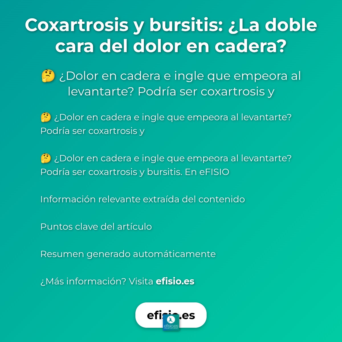 Coxartrosis y bursitis: ¿La doble cara del dolor en cadera?