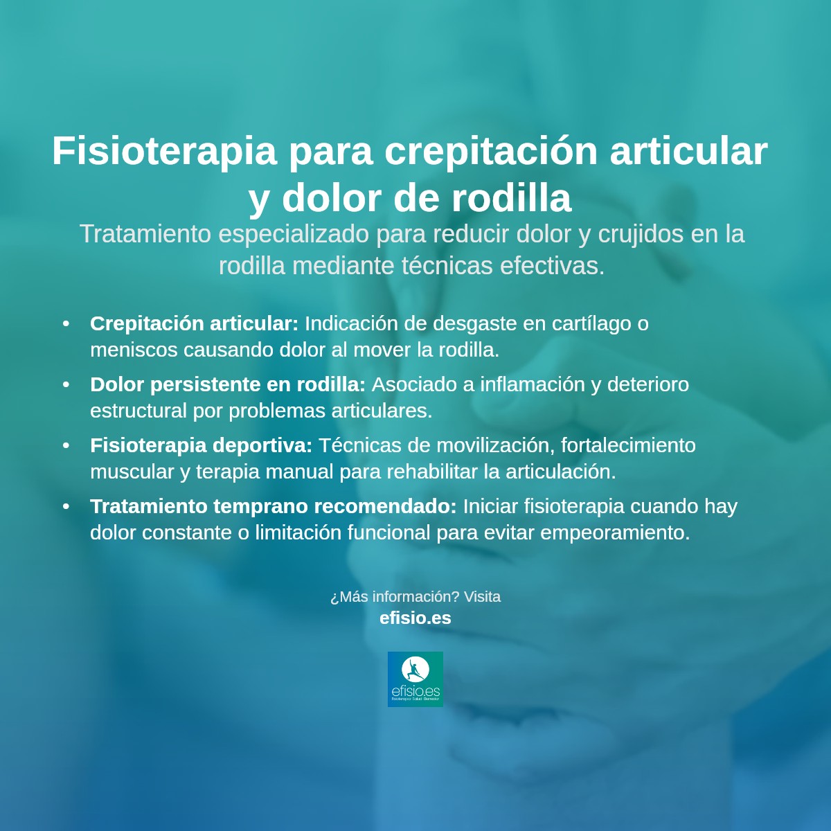 Imagen resumen sobre Crepitación articular y dolor de rodilla