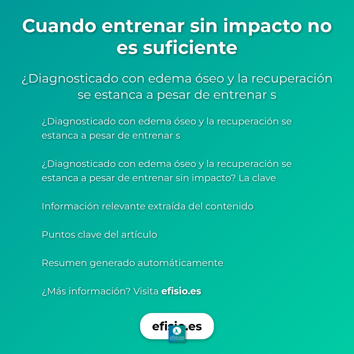 Cuando entrenar sin impacto no es suficiente
