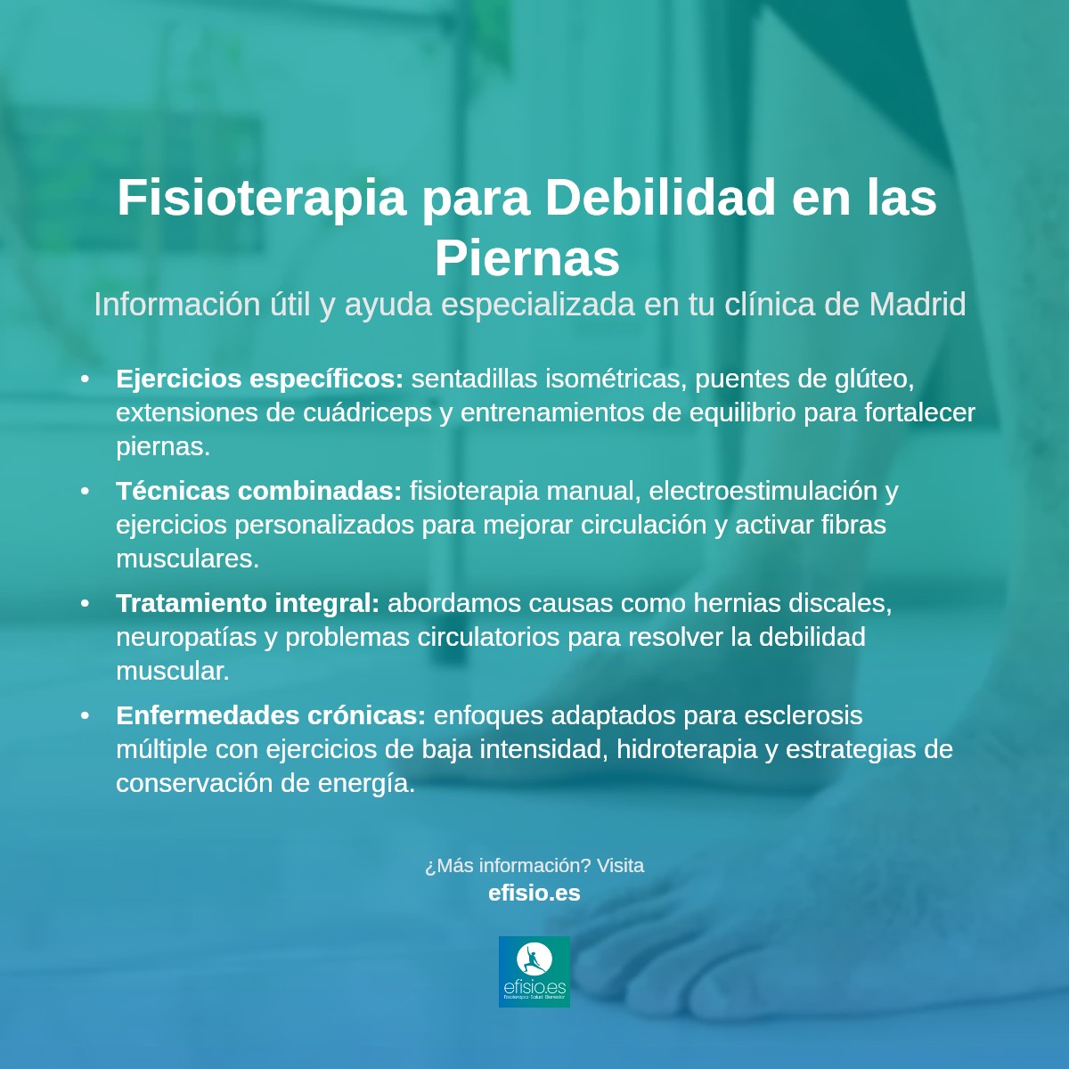 Imagen resumen sobre Debilidad en las piernas