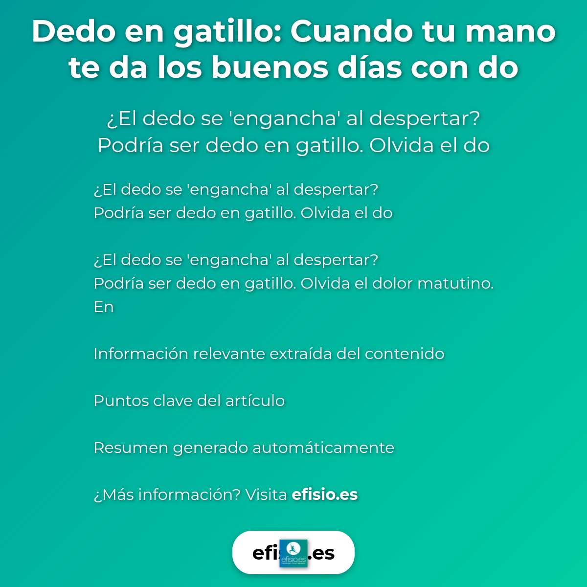 Dedo en gatillo: Cuando tu mano te da los buenos días con dolor