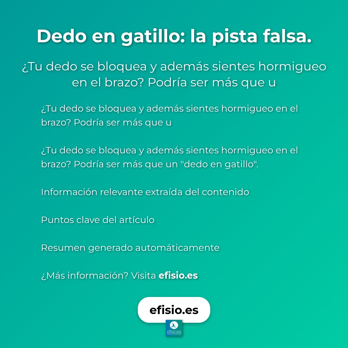 Dedo en gatillo: la pista falsa.
