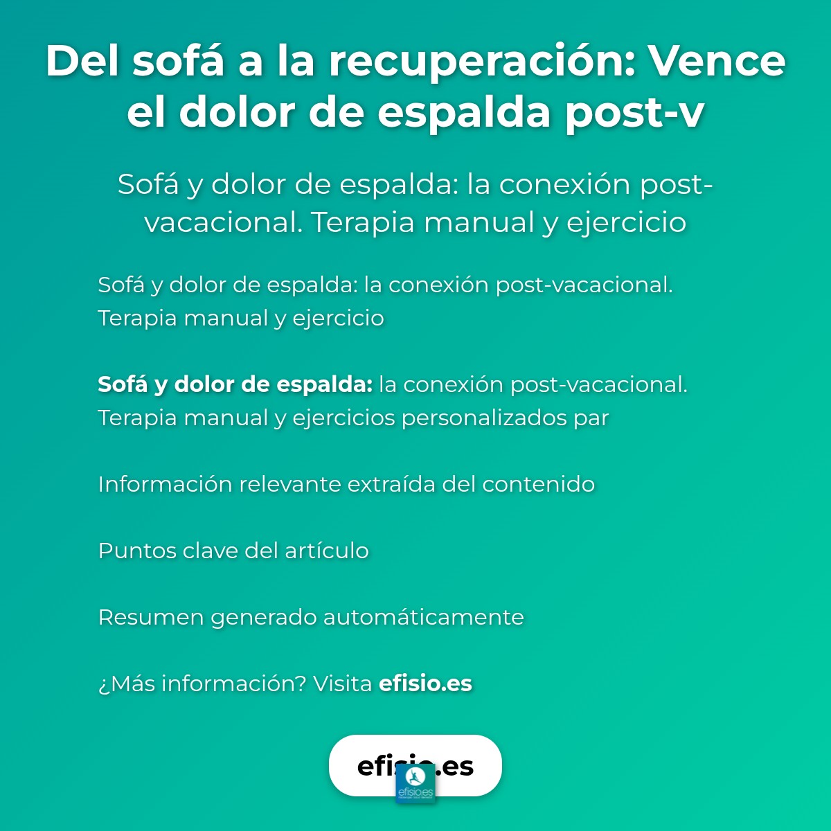 Del sofá a la recuperación: Vence el dolor de espalda post-vacacional