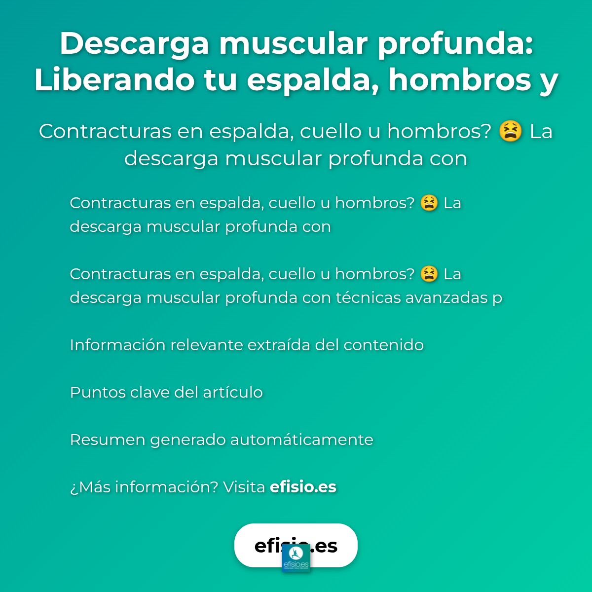 Descarga muscular profunda: Liberando tu espalda, hombros y cuello.