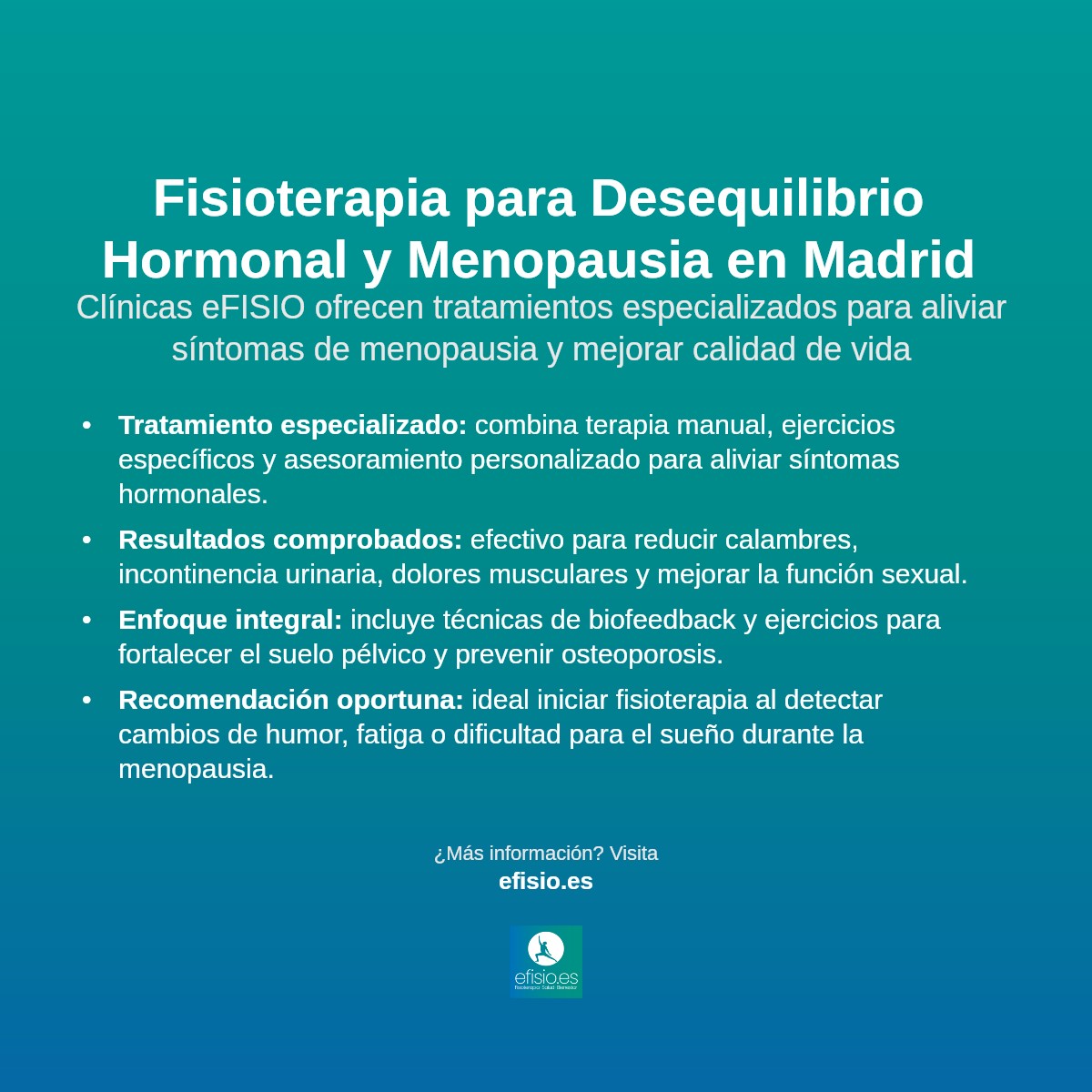 Imagen resumen sobre Desequilibrio hormonal o problemas de menopausia