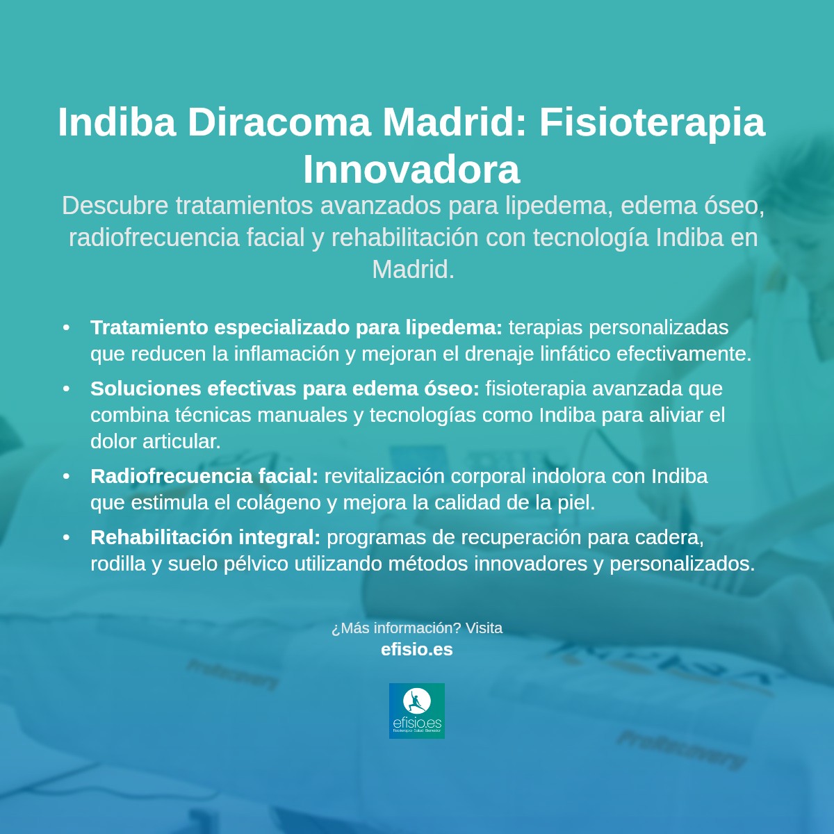 Imagen resumen sobre Diatermia o Fisioterapia Indiba en Madrid