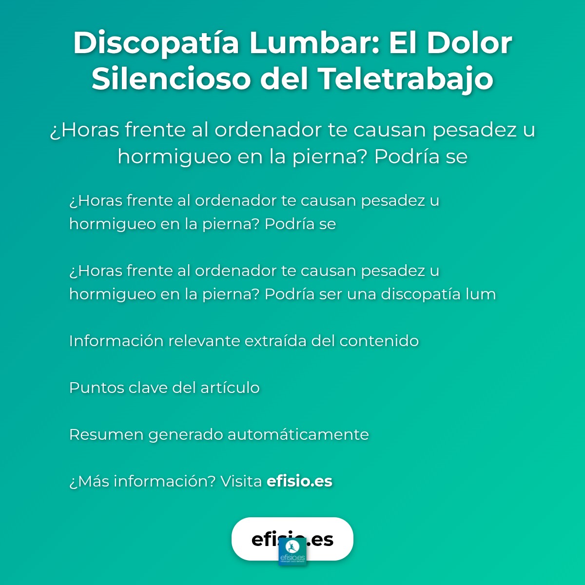 Discopatía Lumbar: El Dolor Silencioso del Teletrabajo