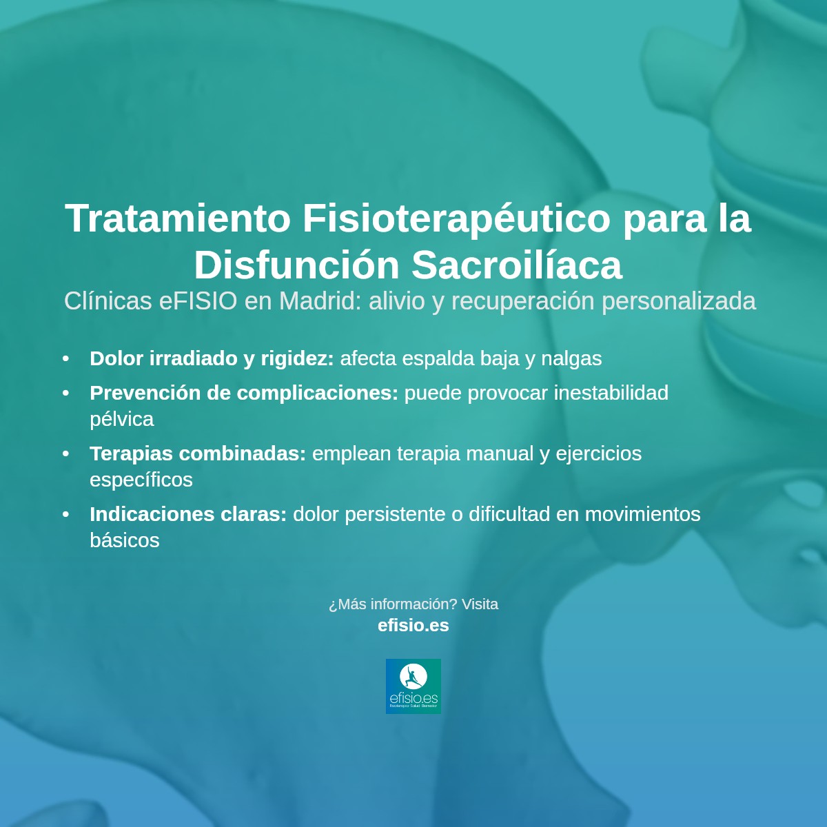 Imagen resumen sobre Disfunción de la articulación sacroilíaca