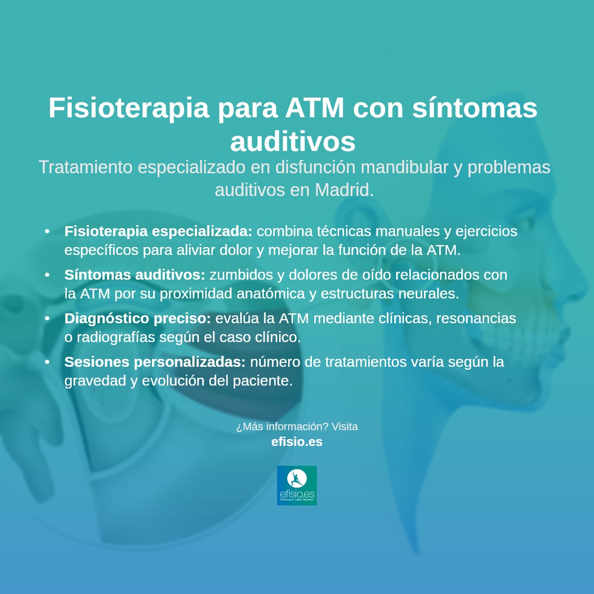 Imagen resumen sobre Disfunción de la Articulación Temporomandibular con Síntomas Auditivos