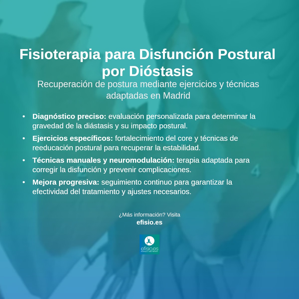 Imagen resumen sobre Disfunción postural debido a diástasis