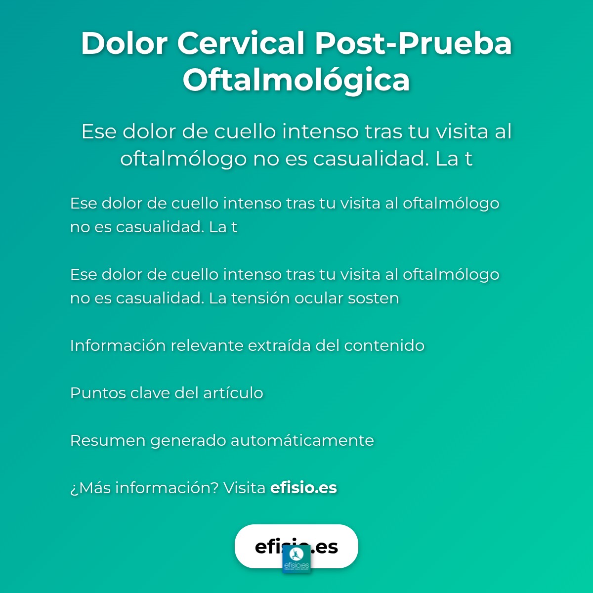 Dolor Cervical Post-Prueba Oftalmológica