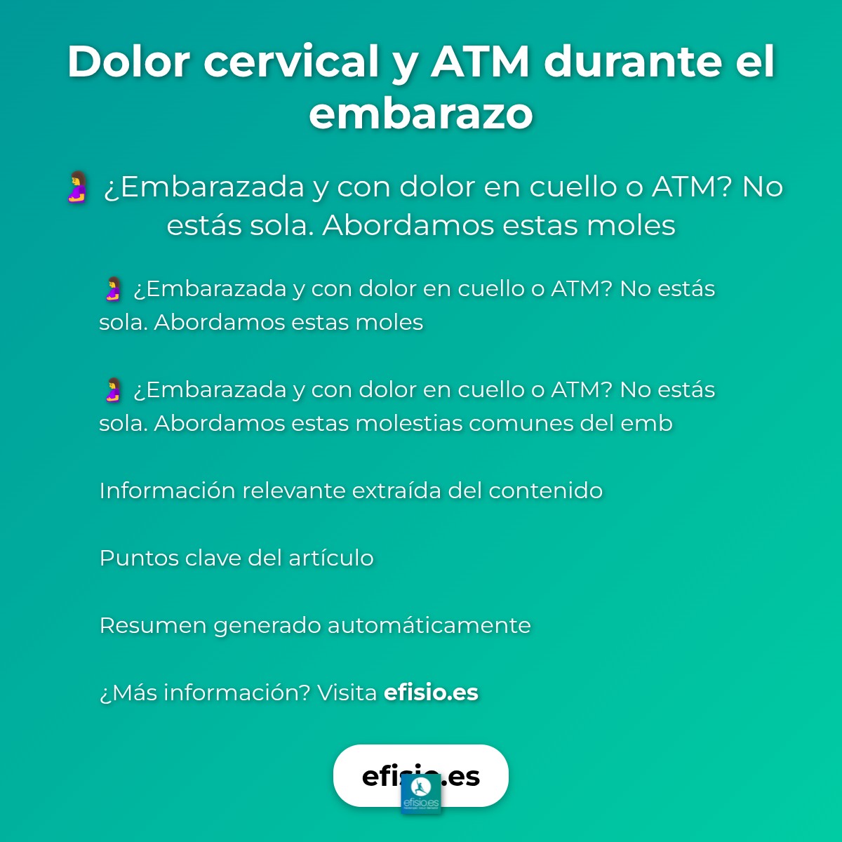 Dolor cervical y ATM durante el embarazo