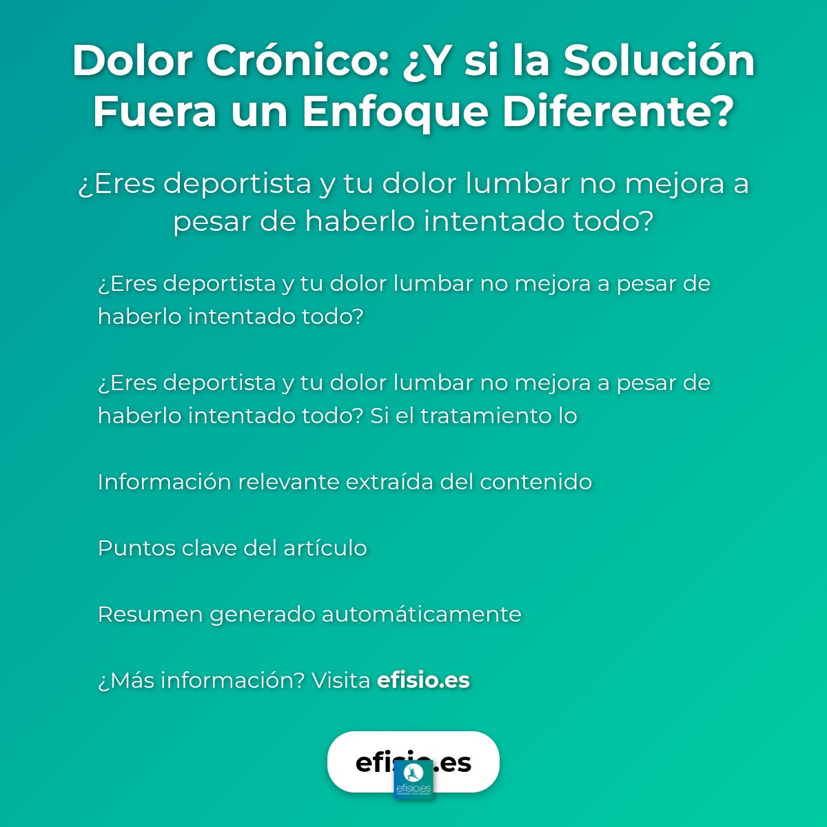 Dolor Crónico: ¿Y si la Solución Fuera un Enfoque Diferente?
