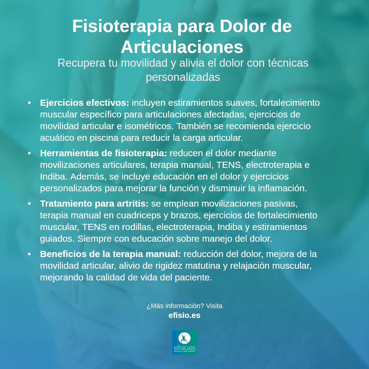 Imagen resumen sobre Dolor de articulaciones