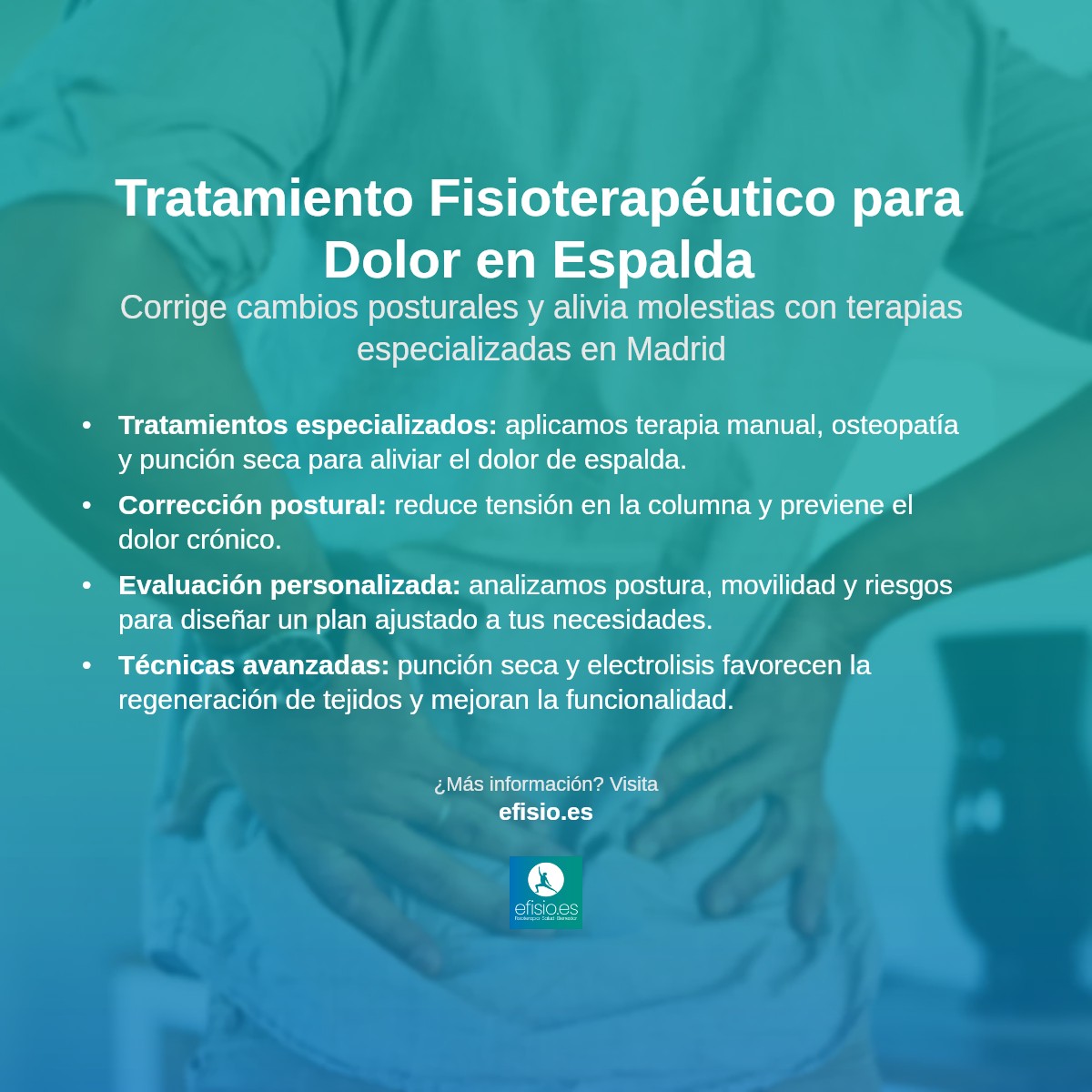 Imagen resumen sobre Dolor de espalda por cambios posturales