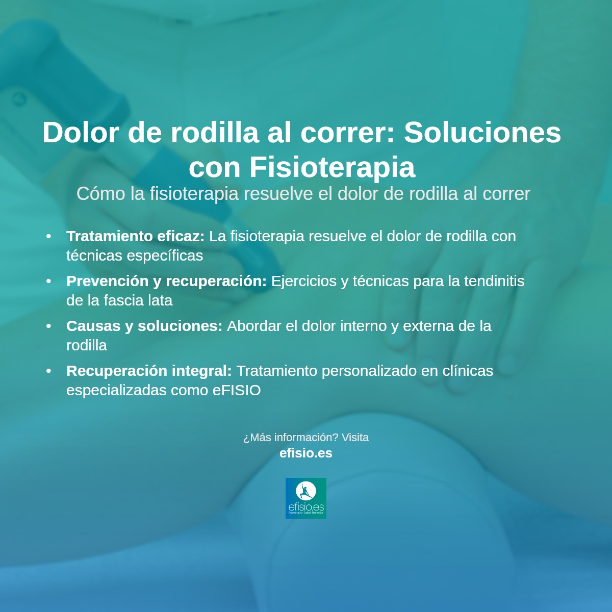 Imagen resumen sobre Dolor de rodilla al correr: Solución con Fisioterapia