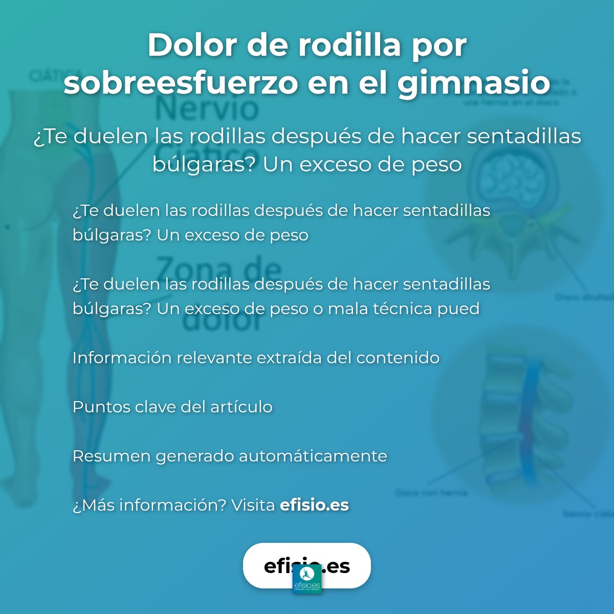 Dolor de rodilla por sobreesfuerzo en el gimnasio