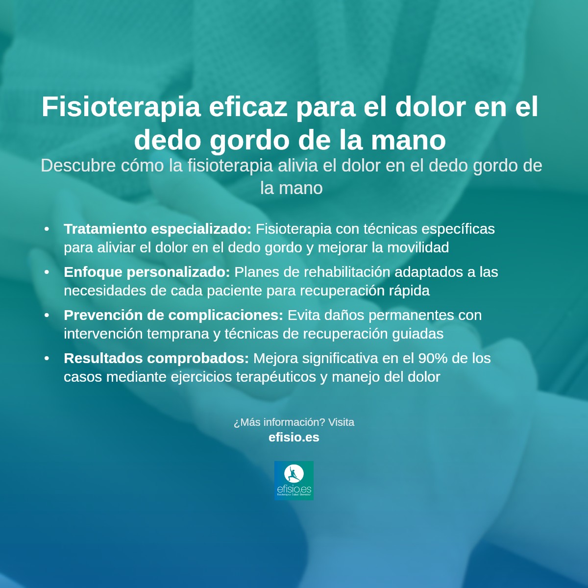 Imagen resumen sobre Dolor en el dedo gordo de la mano: cómo la fisioterapia puede ayudarte