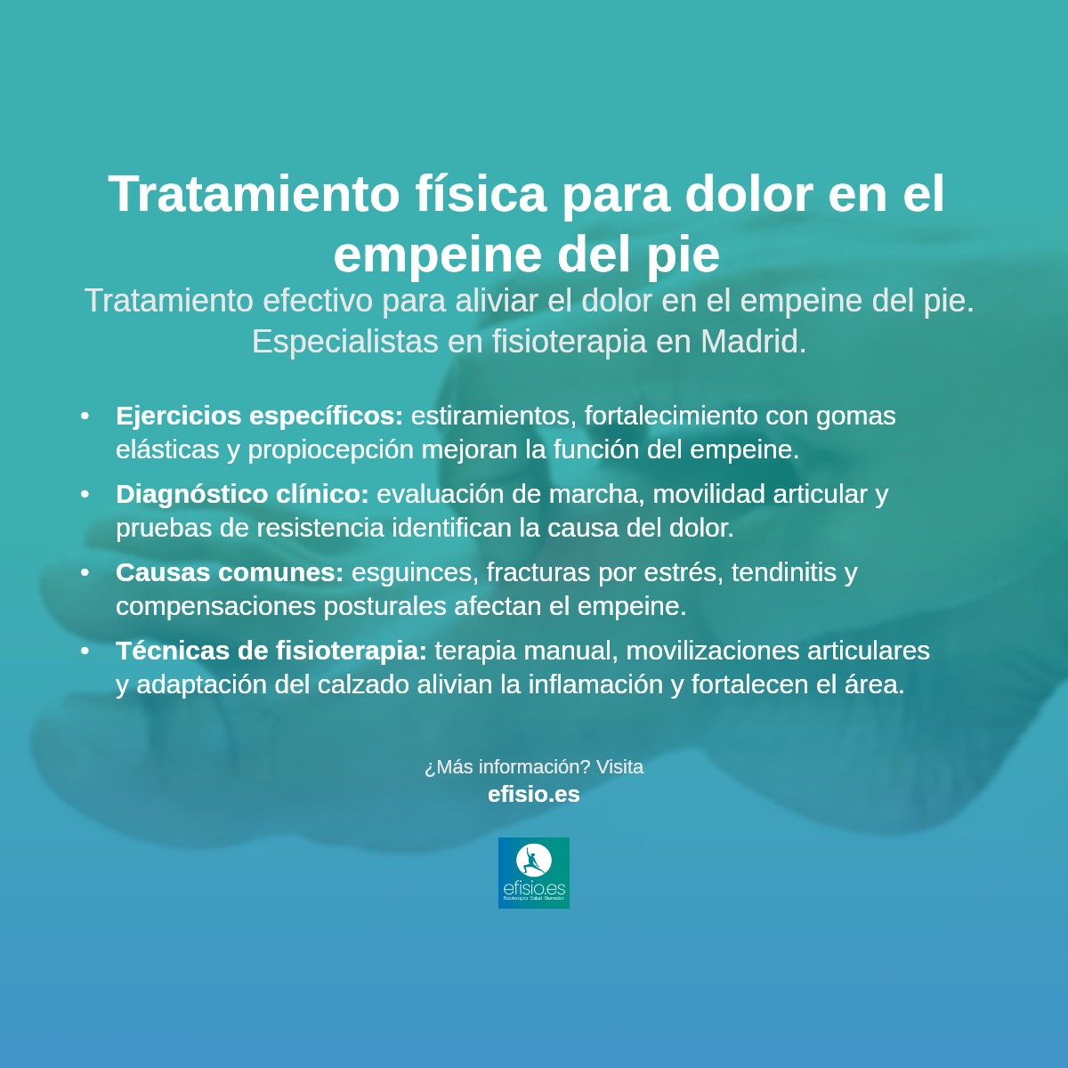 Imagen resumen sobre Dolor en el empeine del pie