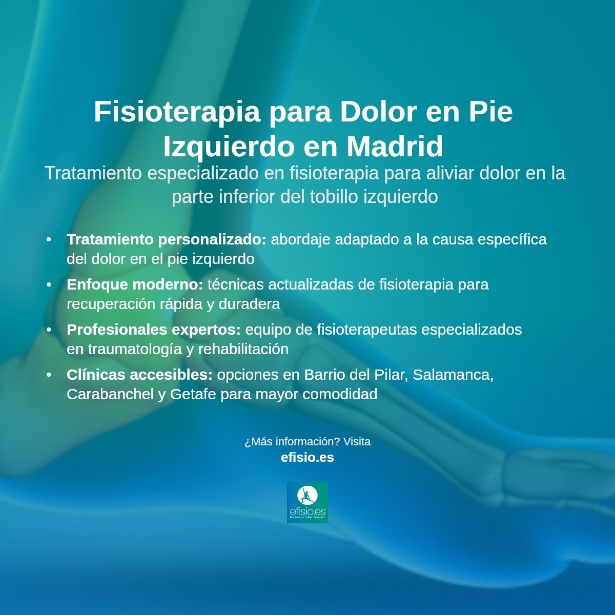 Imagen resumen sobre Dolor en el pie izquierdo, parte inferior del tobillo