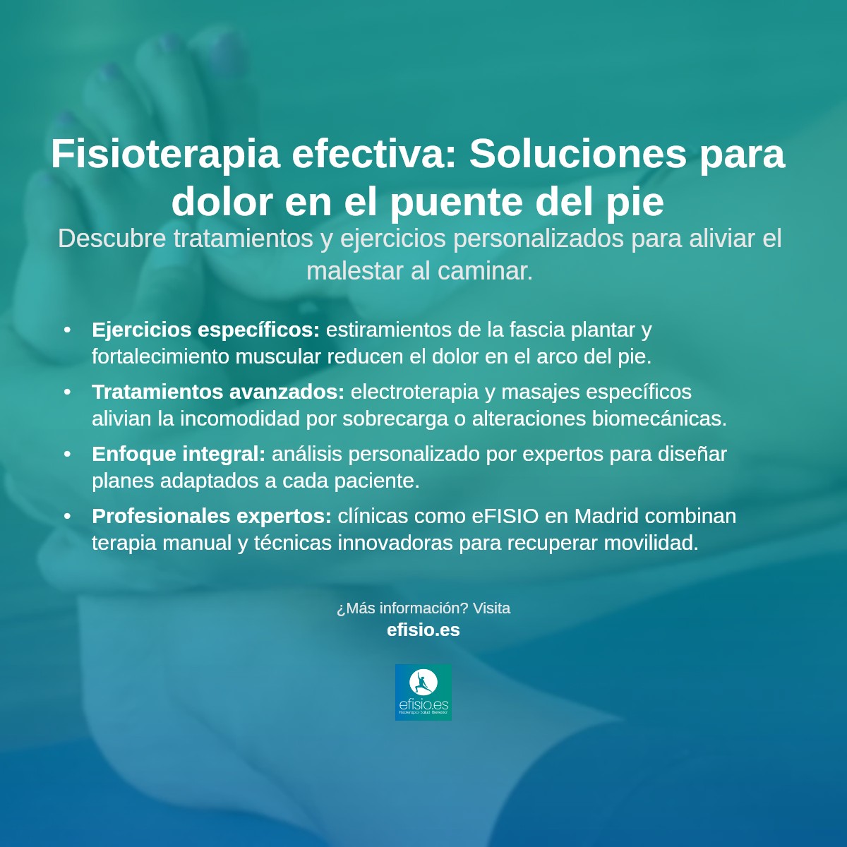 Imagen resumen sobre Dolor en el puente del pie al andar