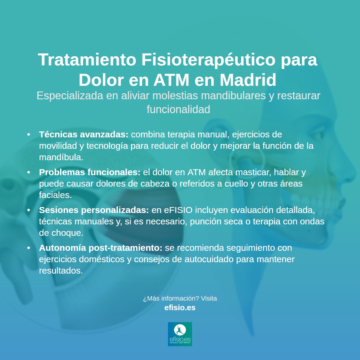Imagen resumen sobre Dolor en la Articulación Temporomandibular (ATM)