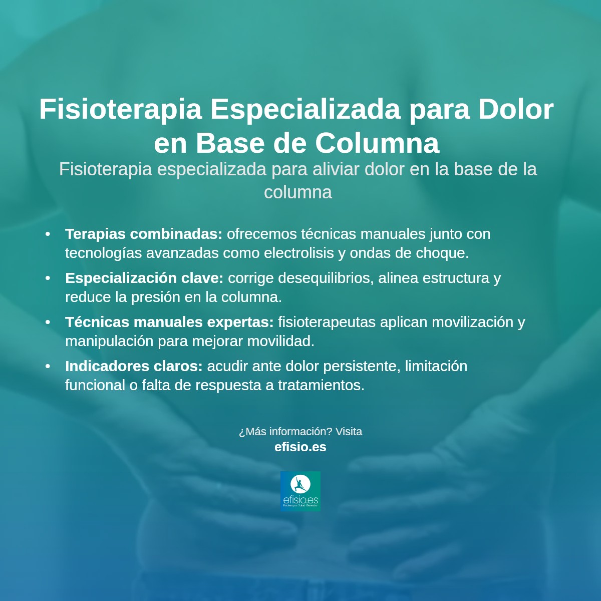 Imagen resumen sobre Dolor en la Base de la Columna