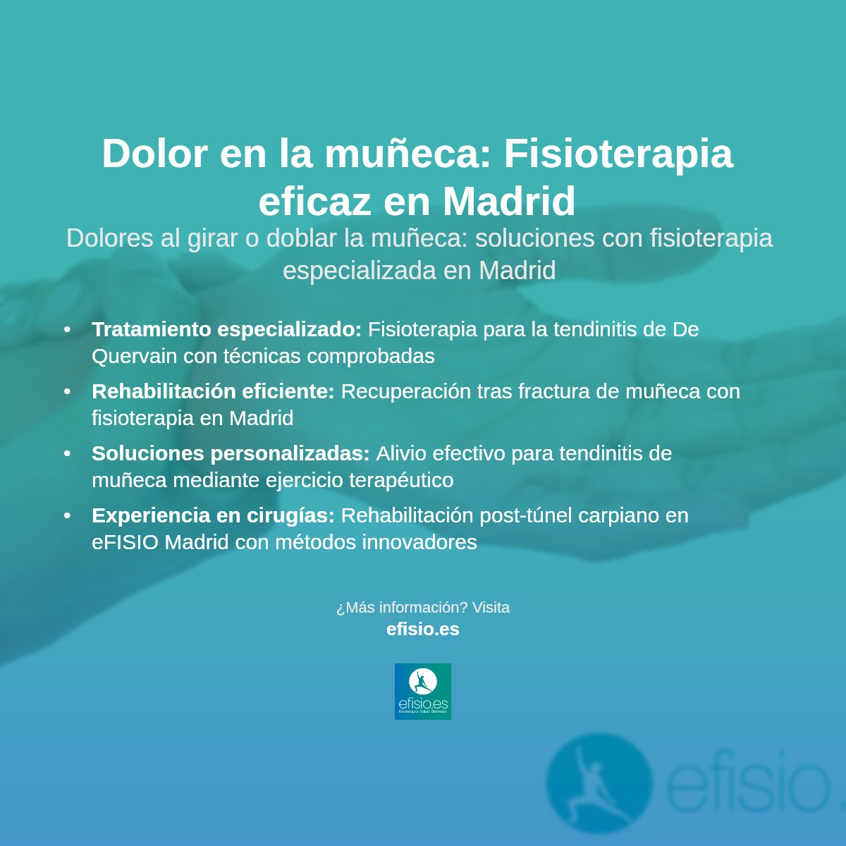 Imagen resumen sobre Dolor en la muñeca al girar o al doblarla: Tratamiento con Fisioterapia en Madrid