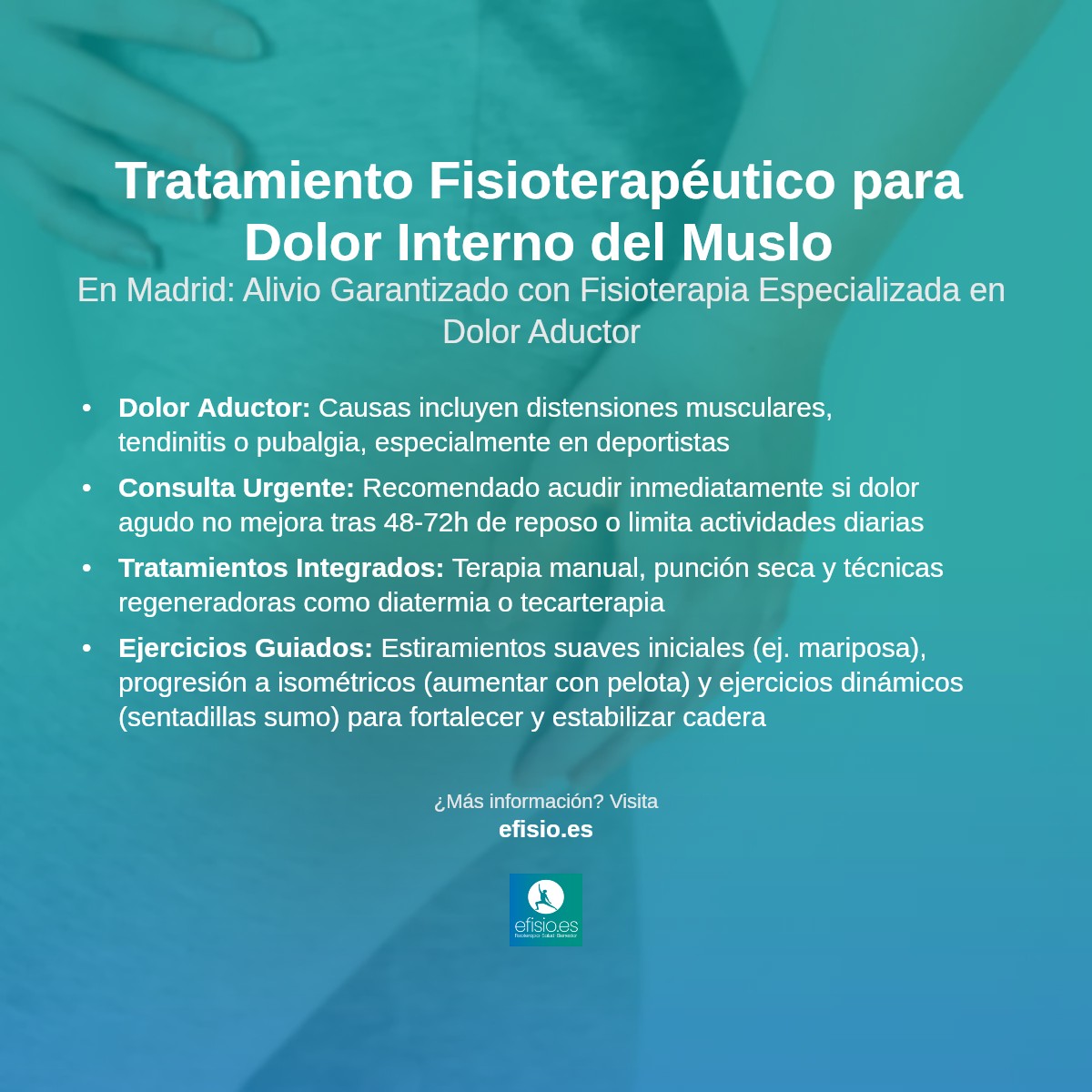 Imagen resumen sobre Dolor en la parte interna del muslo