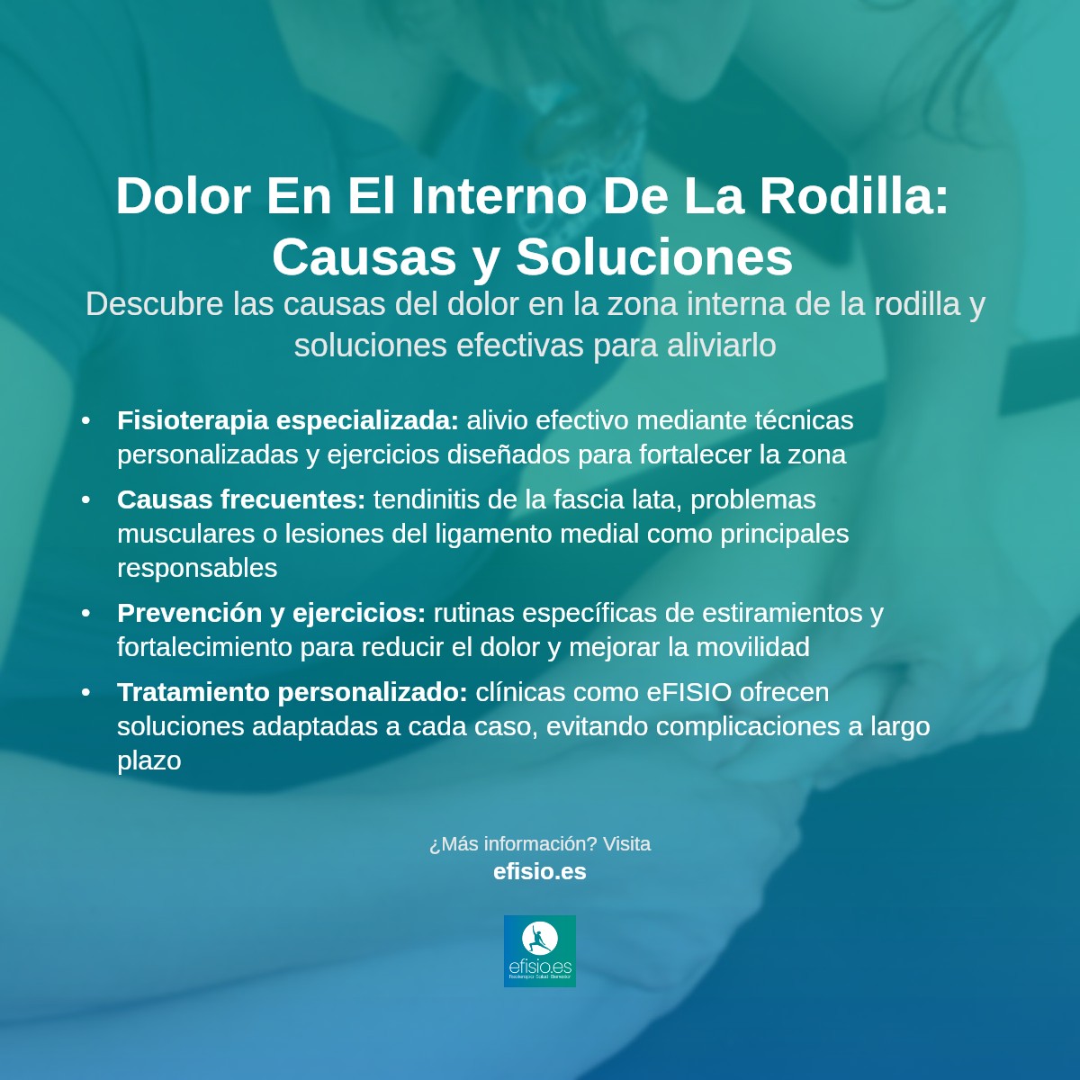 Imagen resumen sobre Dolor en la parte interna del muslo y rodilla: causas y soluciones