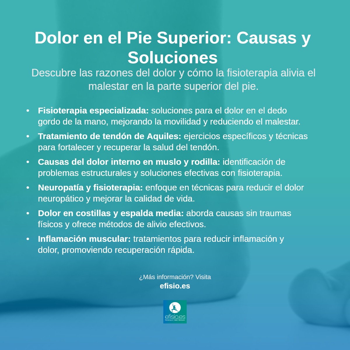 Imagen resumen sobre Dolor en la parte superior del pie