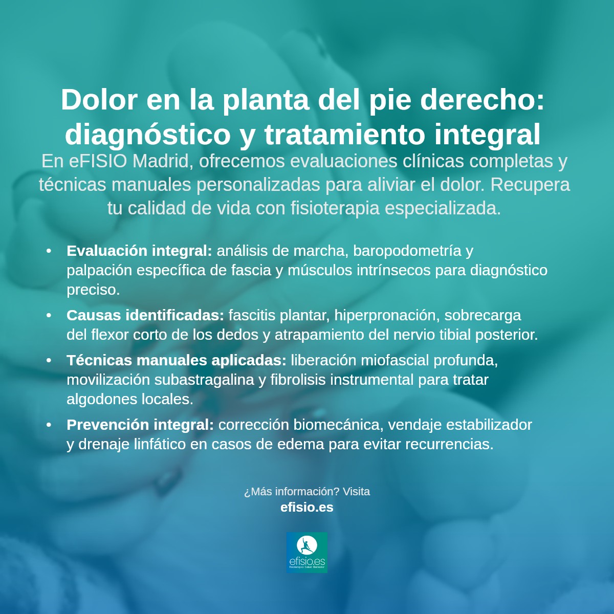 Imagen resumen sobre Dolor en la planta del pie derecho