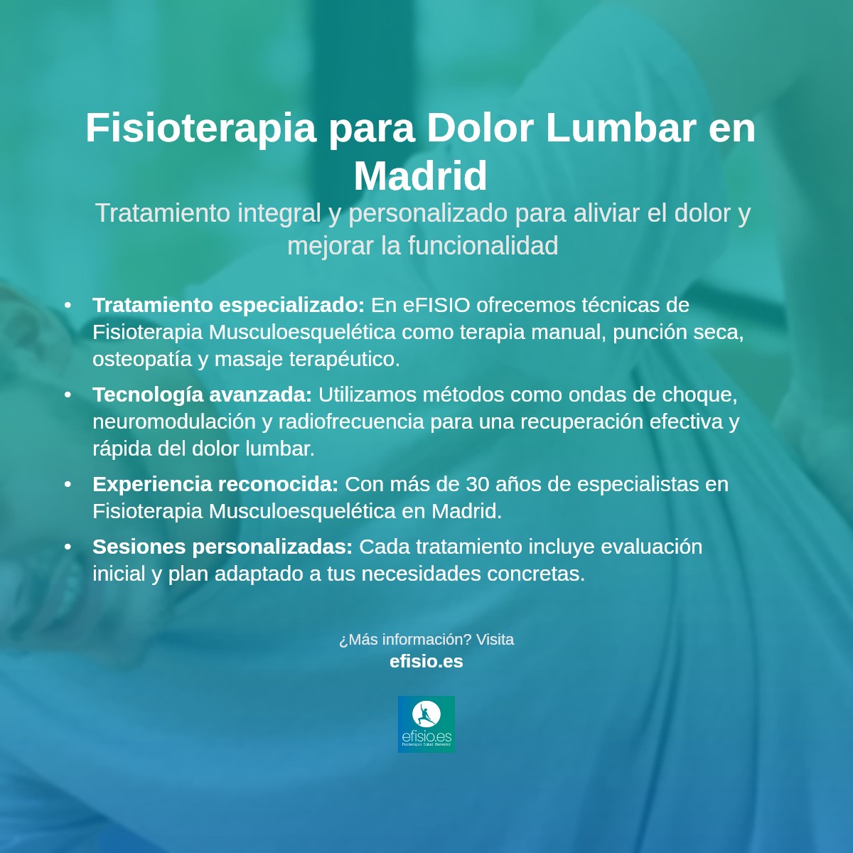 Imagen resumen sobre Dolor en la región lumbar