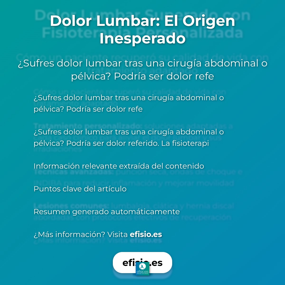 Dolor Lumbar: El Origen Inesperado