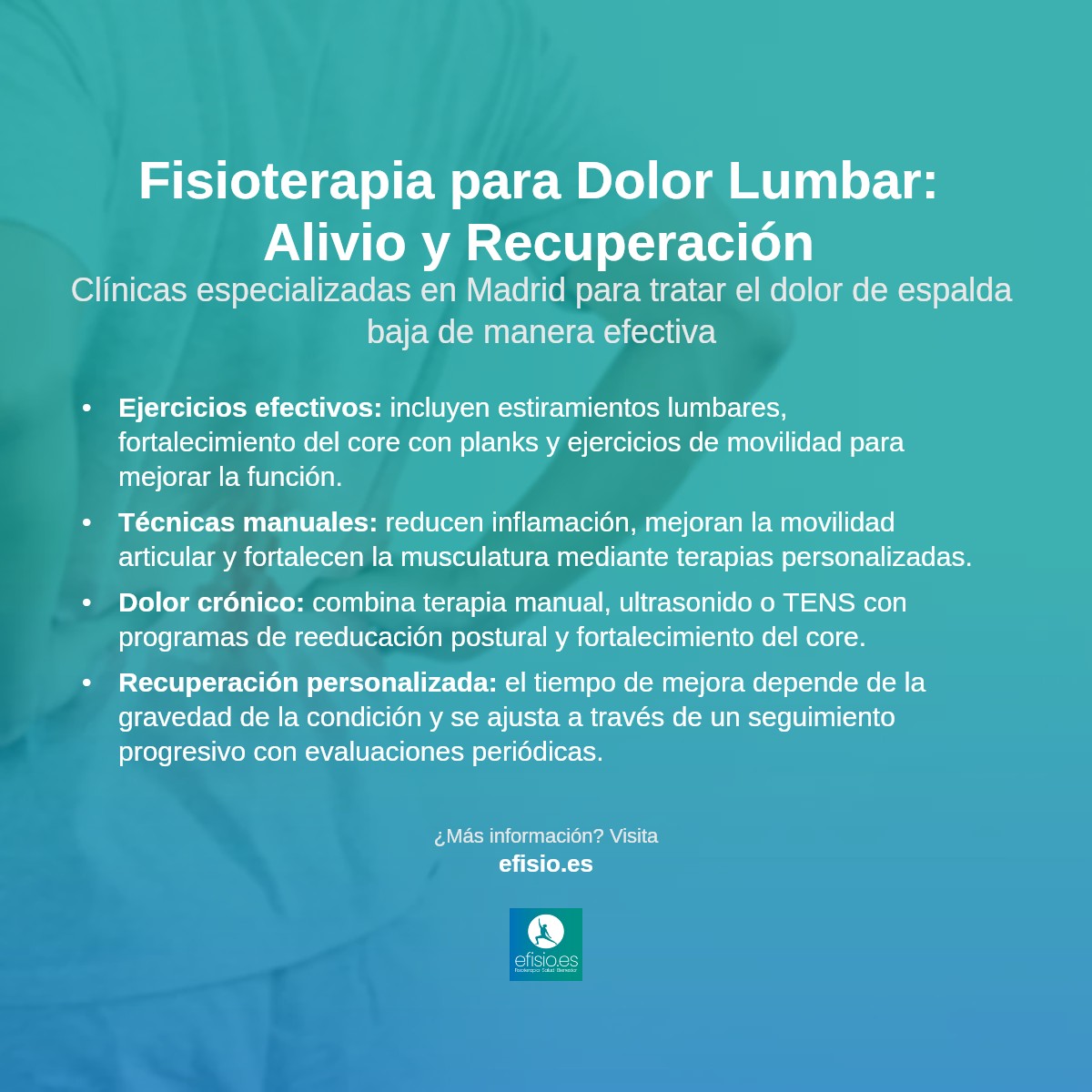 Imagen resumen sobre Dolor Lumbar (Espalda Baja)